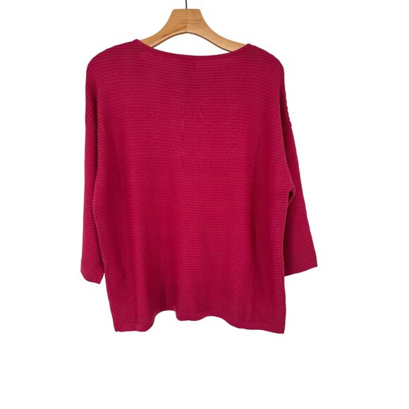 Chicos 2 Pink V Neck Knit Sweater Size large Womens rayon cashmere blend - Picture 3 of 4
